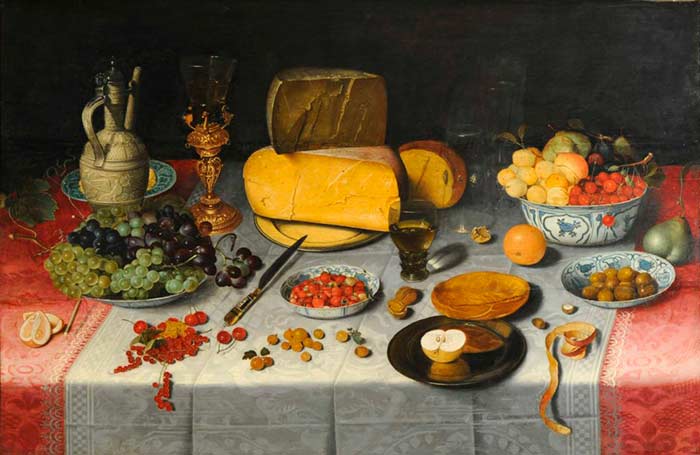 Натюрморт с фруктами и оливками. Дейк Флорис ван