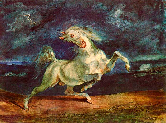 Эжен Делакруа. Картина с лошадью известного художника