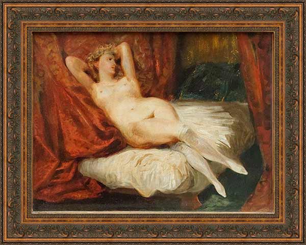 «Обнаженная женщина, лежащая на диване» картина Эжена Делакруа