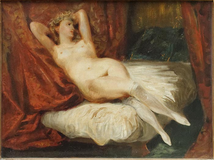 «Обнаженная женщина, лежащая на диване» картина Эжена Делакруа