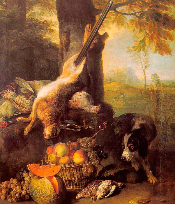 Натюрморт с мертвым зайцем и фруктами. Депорт Франсуа