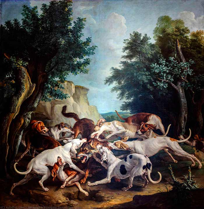 Охота на волка с собаками. Депорт Франсуа