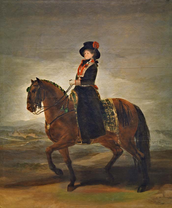 Картины лошадей. Гойя Франсиско. Конный портрет Марии Луизы Пармской