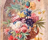 Ян ван Хейсум Натюрморты с цветами и фруктами №3