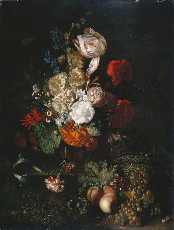 Хейсум Ян ван картины. Цветы с фруктами и дёрном