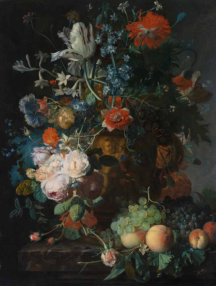 Картины на заказ на холсте. Хейсум Ян ван картины. Натюрморт с цветами и фруктами 