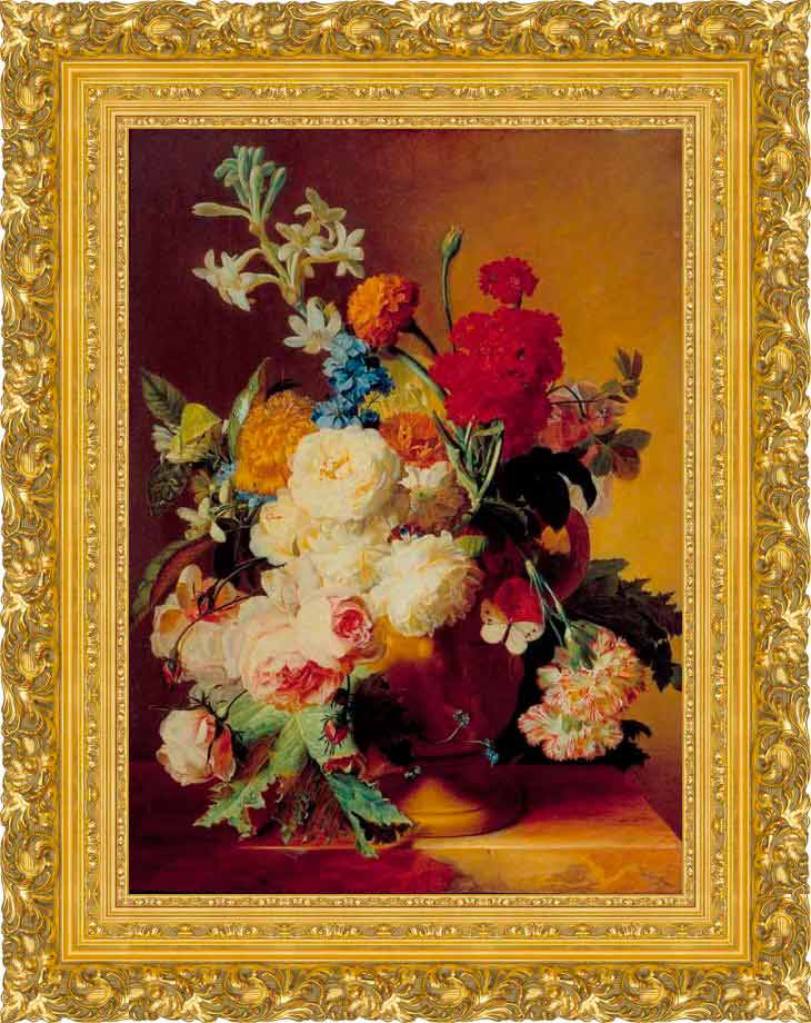 Натюрморт с цветами в раме.  Хейсум Ян ван