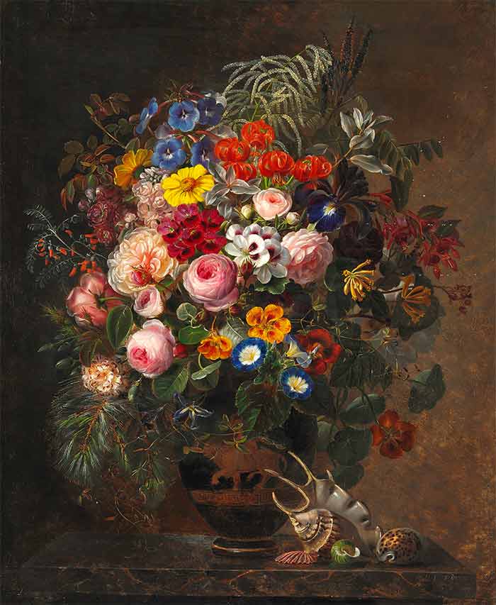 Йенсен Йохан Лауренс. Композиция с цветами