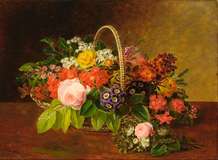 Йенсен Йохан Лауренс. Розовые розы и букет
