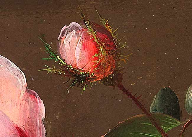 Ветка с розовыми розами (фрагмент картины). Йенсен Йохан Лауренс