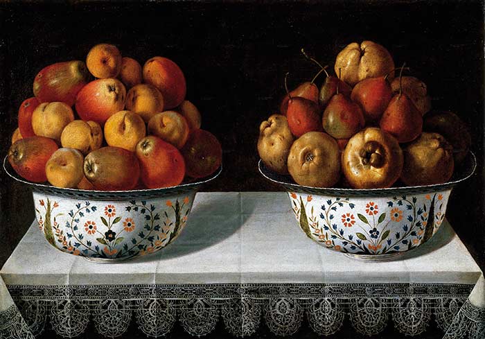 Две вазы с фруктами на столе. Йепес Томас