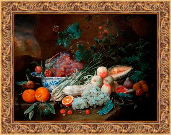 Натюрморт с фруктами в раме. Йорис ван Сон