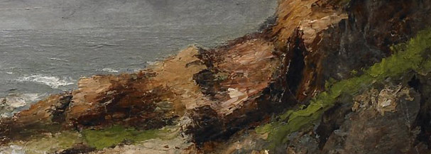 Вид на бурное море у обрыва. Фрагмент №3 Курбе, Гюстав
