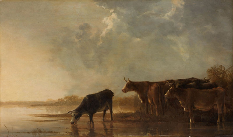 Речной пейзаж с коровами. Кёйп Альберт