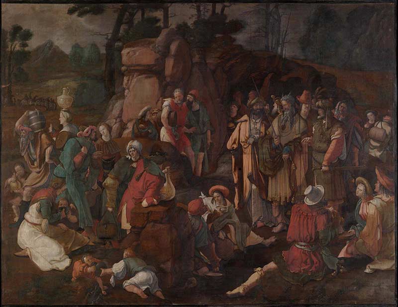 Моисей и израильтяне после чуда воды из скалы. Лукас ван Лейден (Лука Лейденский)