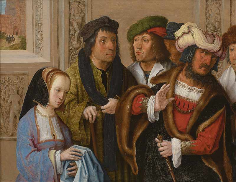 Лукас ван Лейден (Лука Лейденский). Жена Потифара демонстрирует одежду Иосифа
