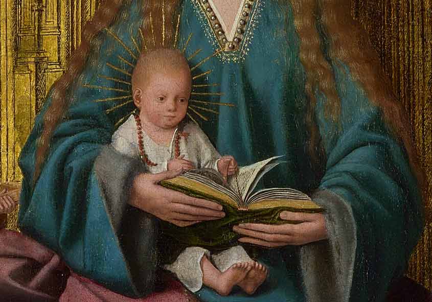Мадонна с младенцем на троне с четырьмя ангелами. Фрагмент №1 Массейс, Квентин