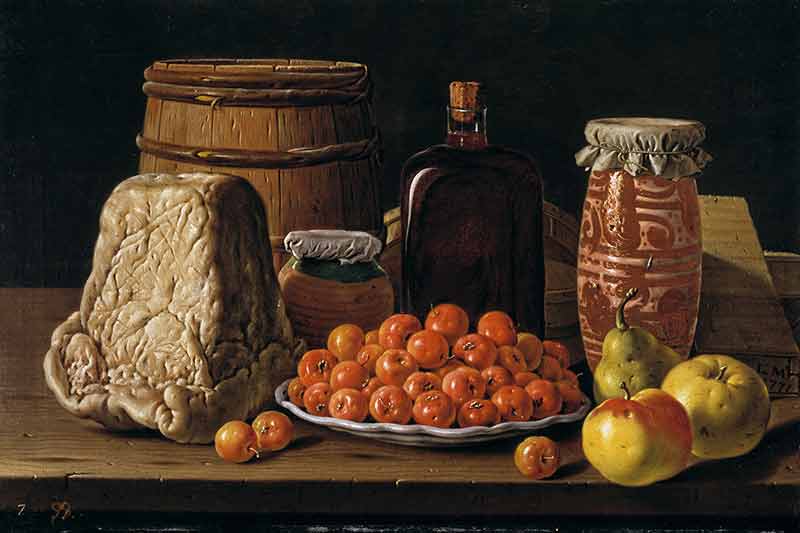 Музей Прадо, картины. Мелендес, Луис. Натюрморт с фруктами и сыром