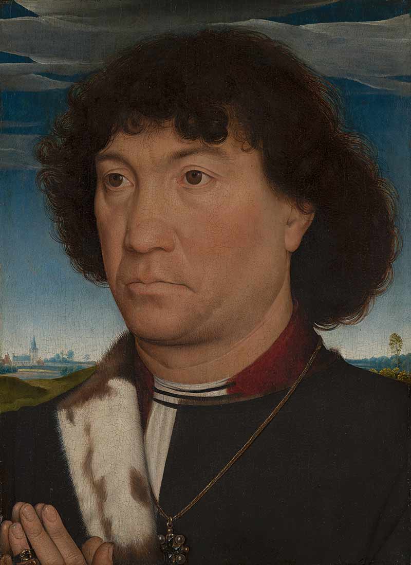 Маурицхейс музей в Гааге. Мемлинг, Ханс. Портрет мужчины из семьи Леспинетт