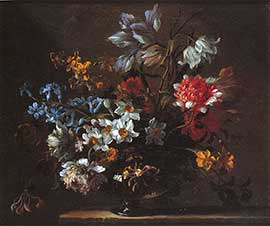 Монье Жан-Батист. Букет цветов в полупрозрачной вазе