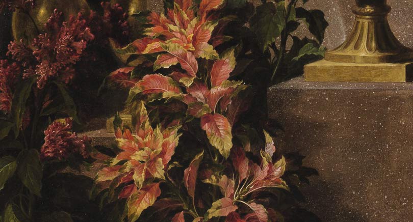 Букет цветов в позолоченной бронзовой урне. Фрагмент №3 Монье Жан-Батист