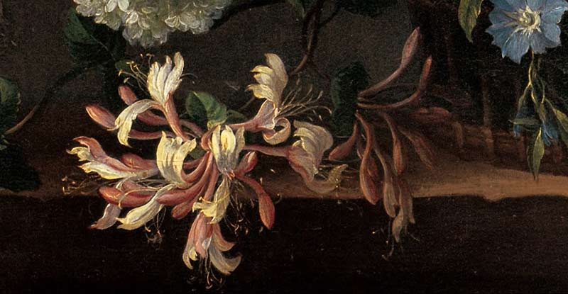 Натюрморт с корзиной цветов. Фрагмент №2 Монье Жан-Батист