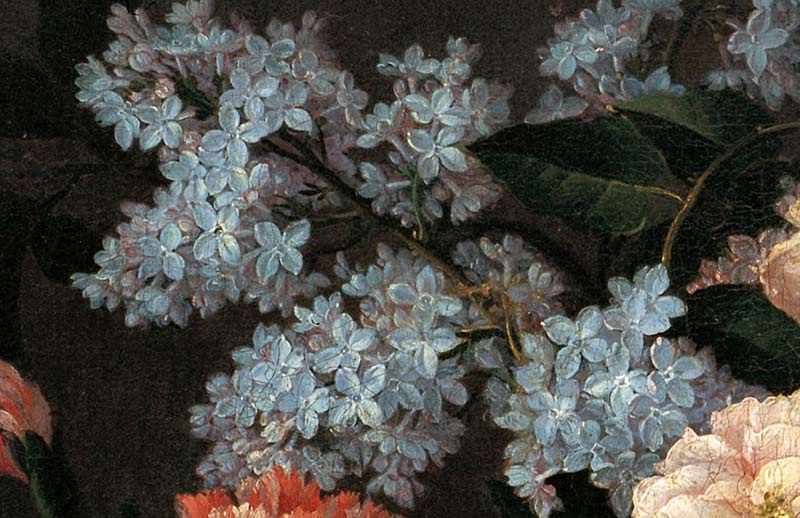 Натюрморт с корзиной цветов. Фрагмент №3 Монье Жан-Батист