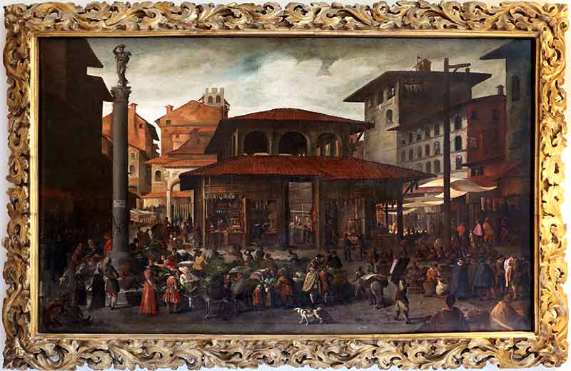 «Площадь старого рынка во Флоренции» в раме. Наполетано Филиппо