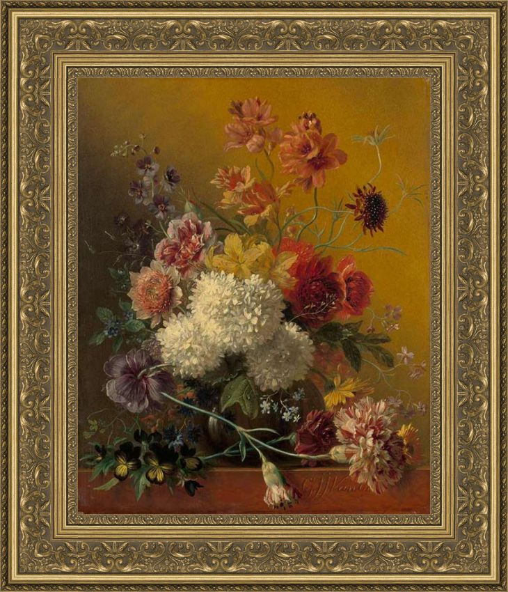 «Цветочный натюрморт» известного художника. Ос Георг Якоб Иоганн ван