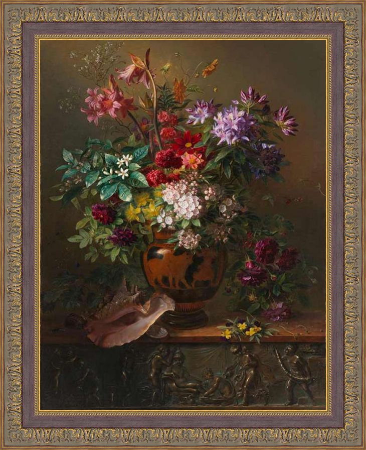 Натюрморт с цветами в греческой вазе. Ос Георг Якоб Иоганн ван