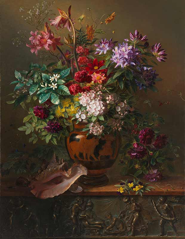 Натюрморт с цветами в греческой вазе. Ос Георг Якоб Иоганн ван
