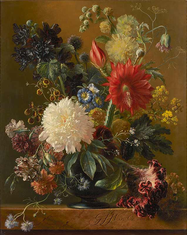 Натюрморт с цветами в вазе. Ос Георг Якоб Иоганн ван