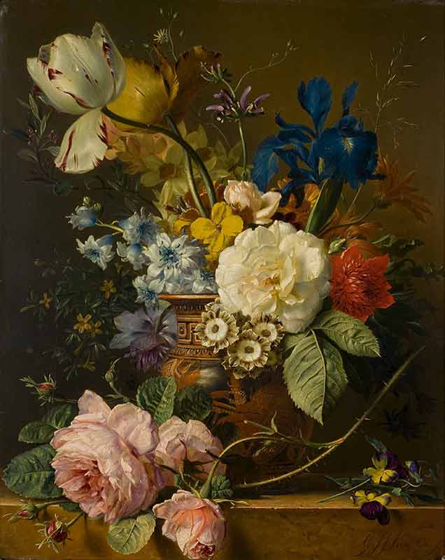 «Натюрморт с розами» живопись, Ос Георг Якоб Иоганн ван