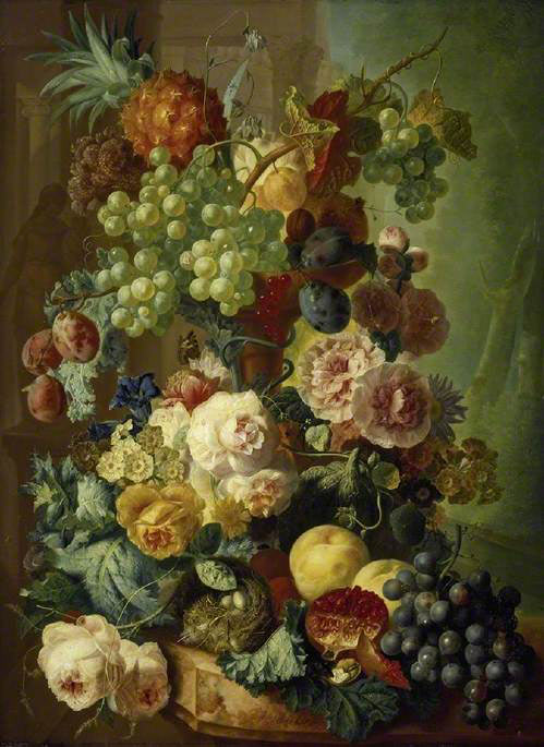 Фрукты и цветы» картина 19 век, Ос Ян ван
