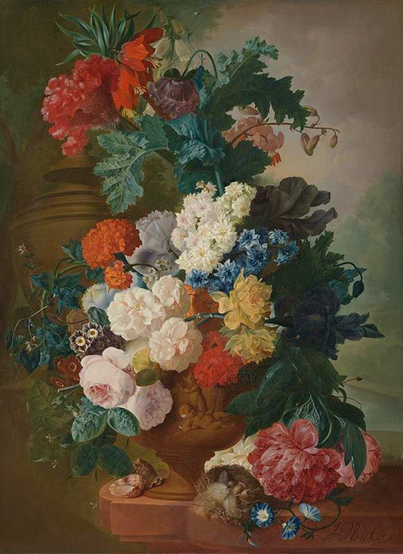 Красивая картина для домашнего интерьера «Цветы в вазе»