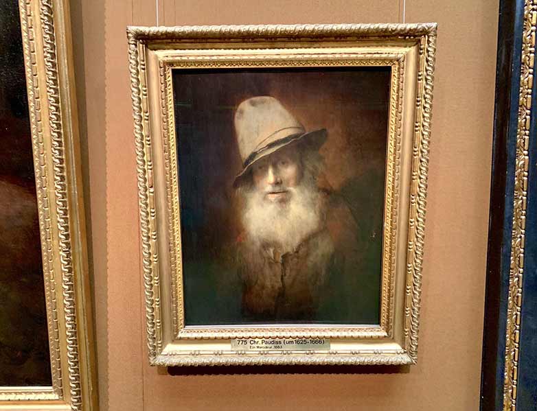 «Портрет бородатого мужчины в шляпе» в раме. Паудисс, Кристофер