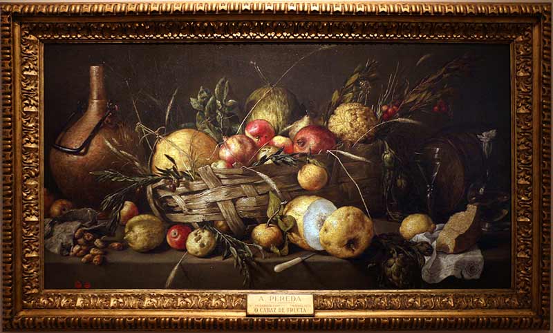 «Натюрморт с фруктами» в раме. Переда, Антонио де