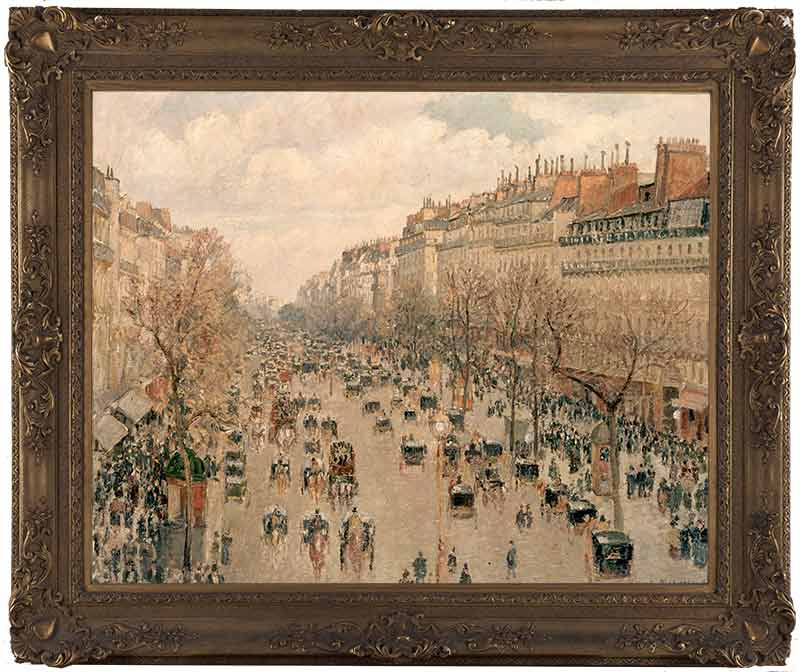 «Бульвар Монмартр в Париже» в раме. Писсарро, Камиль