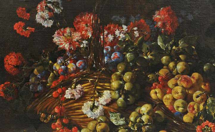 Натюрморт с цветами и фруктами. Фрагмент №1 Порпора, Паоло