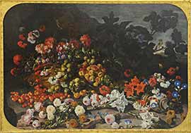 Порпора, Паоло. Натюрморт с цветами и фруктами