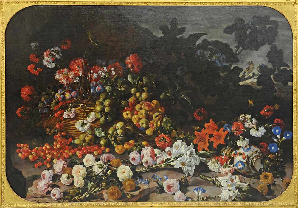 Натюрморт с цветами и фруктами. Порпора, Паоло