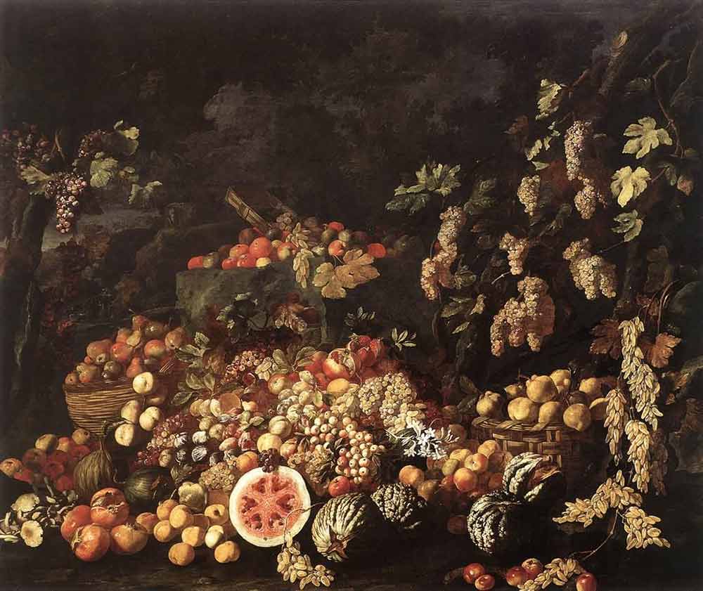 Натюрморт с фруктами и цветами. Рекко, Джузеппе