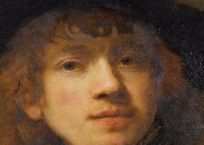 Автопортрет Рембрандта в молодости. Фрагмент №1 Рембрандт