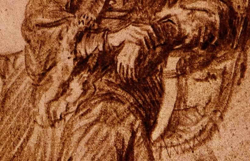Старик, сидящий в кресле. Фрагмент №2 Рембрандт