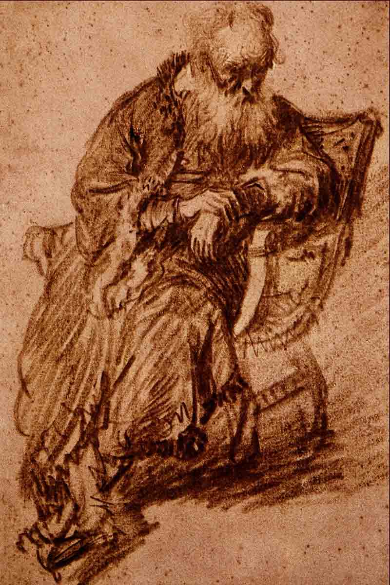 Старик, сидящий в кресле. Рембрандт