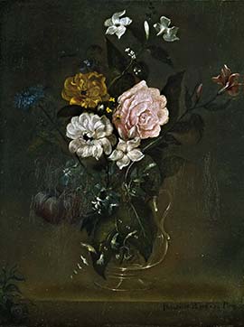 Музей Прадо, картины. Ромеро, Хуан Баутиста. Хрустальный цветок с розами и жасминами