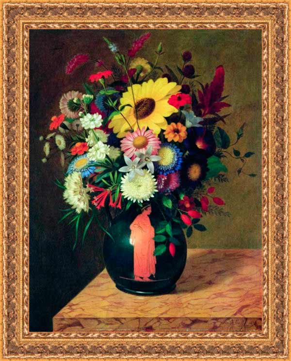 Античная ваза с цветами. Зенф Карл Адольф