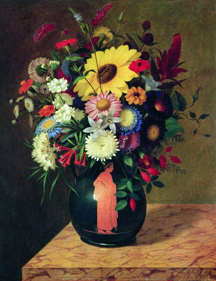 Античная ваза с цветами. Зенф Карл Адольф