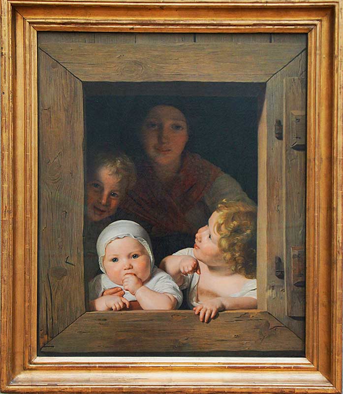 Крестьянка с тремя детьми у окна