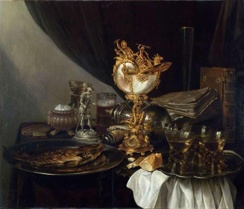 Картина на кухню. Натюрморт с чашей из раковины Наутилуса